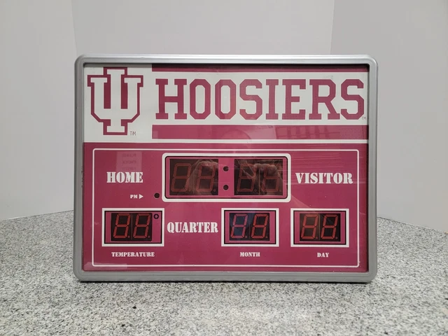 Indiana Hoosiers Hanging Scoreboard Wall Clock, 19" x 14" a-x