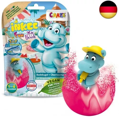 CRAZE INKEE FUN BEACH | Badekugel Kinder mit Überraschung, Badebombe Kinder mit