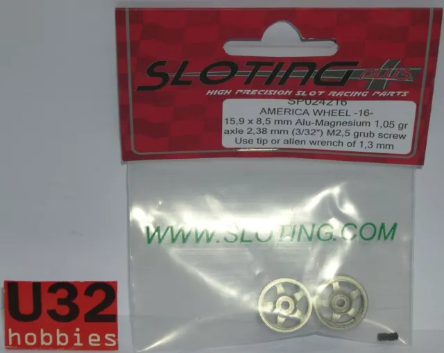 Sloting plus SP024216 Rim America 15.9x8.5mm (x2) Alu-Magn. 1.05gr.EJE 2.38