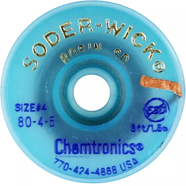 Chemtronics 80-4-5 Soder-Wick Rosin SD Desoldering Braid 5' x 2.8mm