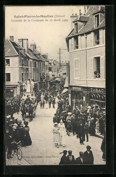 CPA Saint-Pierre-le-Moutier, Souvenir de la Cavalcade of April 12, 1909