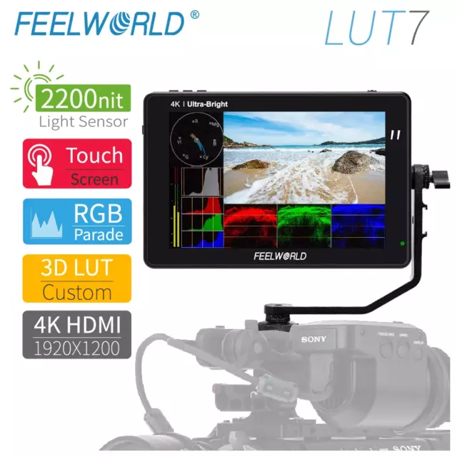 FEELWORLD LUT7 7 Inch 3D LUT 2200nits Touch Screen DSLR Camera Field Monitor