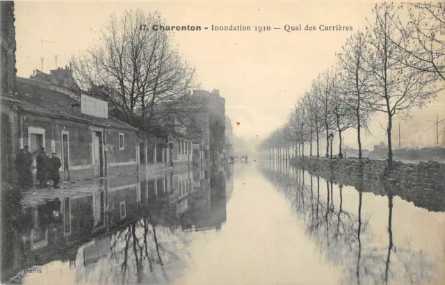 Cpa 94  Charenton Inondations 1910 Quai Des Carrieres