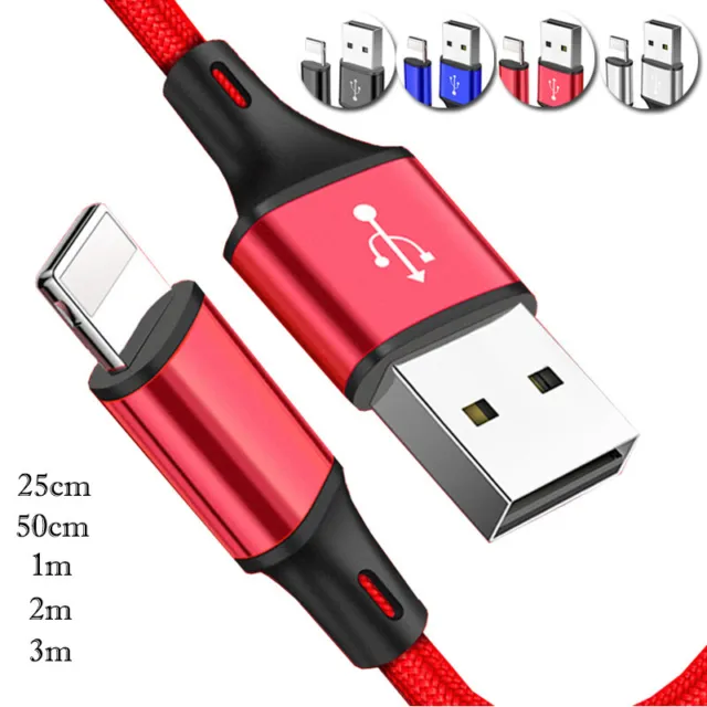 Heavy Duty USB Fast Charge Charger Cable For iPhone X XR 6 7 8 11 12 13 14 Cord