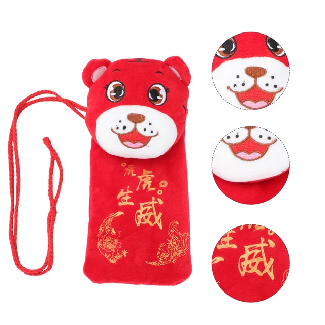 Portafoglio anno della tigre portafoglio buste di Capodanno cotone rosso