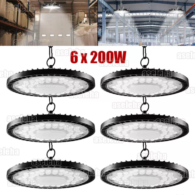 6 x 200 W UFO LED illuminazione sala lampada industriale faretto sala luce sala