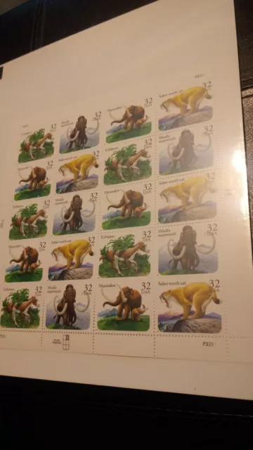 1994 Prehistoric animals Stamps. 20 Stamp Sheet. New, Sealed And NBH 3