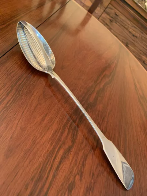 Solid Silver Strainer Serving Spoon