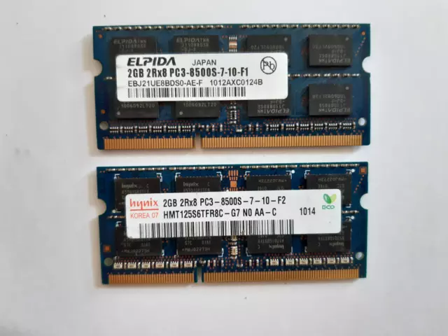 RAM per LAPTOP 2GB DDR3 PC3-8500S SODIMM Hynix/ELPIDA