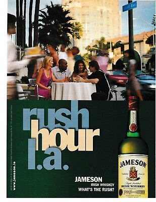 2001 Vintage Print Ad - Jameson Irish Whiskey - What's The Rush? Rush Hour L.a.