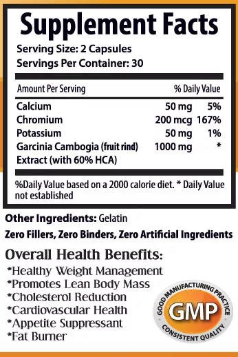 Cambogia Ultra - GARCINIA CAMBOGIA - 6 cápsulas de metabolismo rápido 2