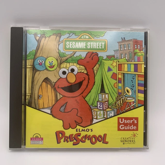 Elmo Pre Writing CREATIVE WONDERS SESAME Street Elmo's Preschool CD-Rom Windows / Mac ...