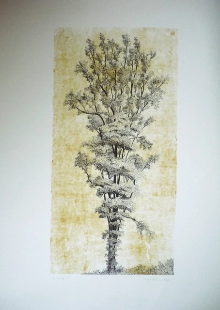 Vincenzo Melchiorre, Il pioppo, litografia originale a due colori