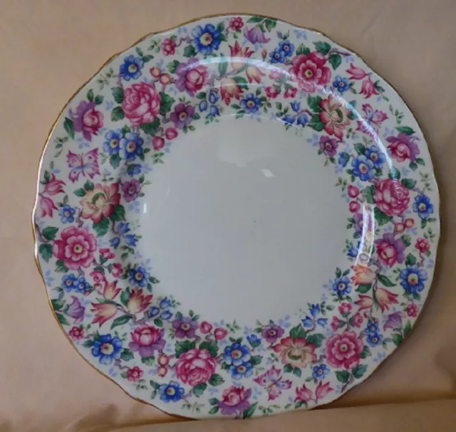 Crown Staffordshire SPRINGTIME 8 1/4" Salad Plate Floral Chintz Bone China