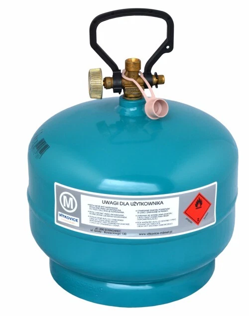 GARDINGER befüllbare 1 kg Gasflasche orange mit Kragen Propan/Butan mit Anschluss 3/8
