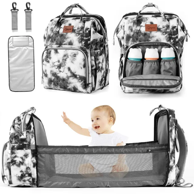 3 in1 Diaper Backpack Multifunction Travel Backpack Maternity Changing Bag Pad