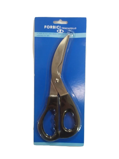 Forbici Trincia Pollo Lama Acciaio Inox - Lama 22mm Steel - Manici ABS Nero