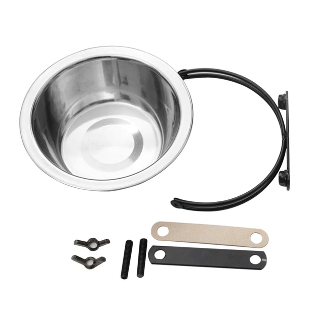 TRAVEL KENNEL WATER Bowl Crate Stainless Steel Hanging Pet Bowls £11.