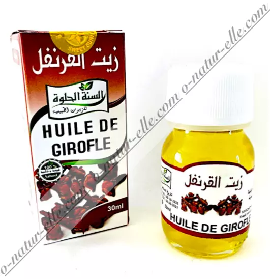 Huile de Clou de Girofle 100% Pure & Naturel 30ml Clove Oil, Aceite de Clavo