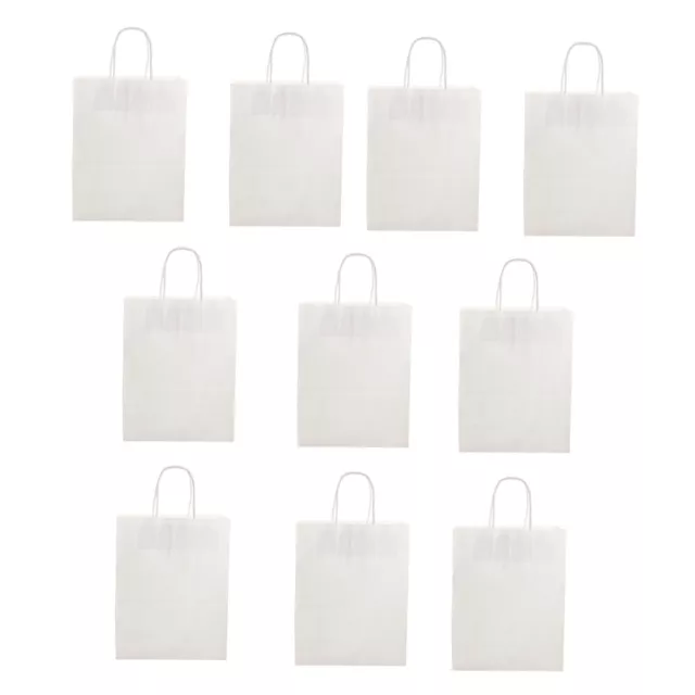 10 Pcs Kraft Bags Pastry Carrying Tote Bulk Paper Gift Drinks Food