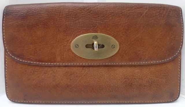 MULBERRY - LONG Locked Purse & Postman Lock - Oak Leather - Dark Patina  REDUCED £185.00 - PicClick UK