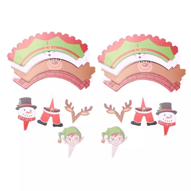 48 Sets Christmas Cupcake Toppers and Wrappers Party Supplies  Santa4155