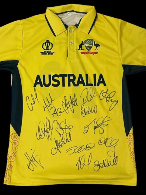 Australia 2023 One Day World Cup Cricket Team Signed Shirt with COA