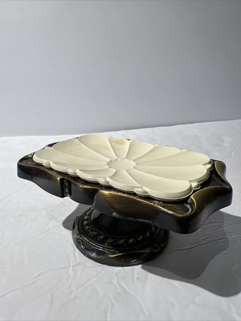 Vintage Amerock Carriage House Brass Soap Dishes/Holders Pedestal 1970's