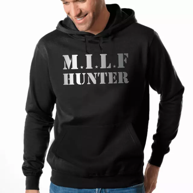 MILF Hunter Adult Fun Pornstar Sprüche Comedy Kapuzenpullover Hoodie Sweatshirt