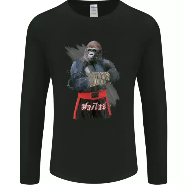 T-shirt a maniche lunghe Gorilla Fighter MMA arti marziali Muay Thai da uomo