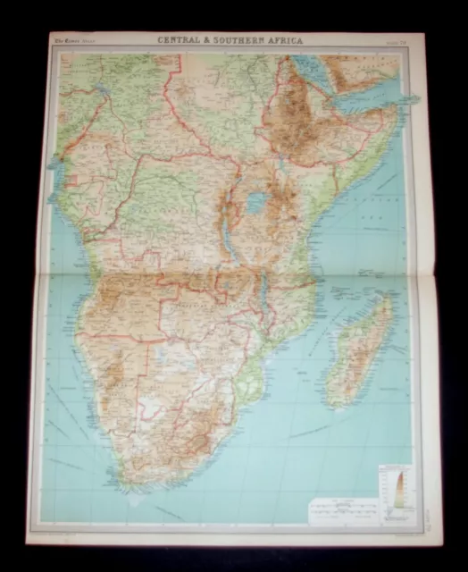 THE TIMES ATLAS 1921  - CENTRAL & SOUTHERN AFRICA Map Plate 70