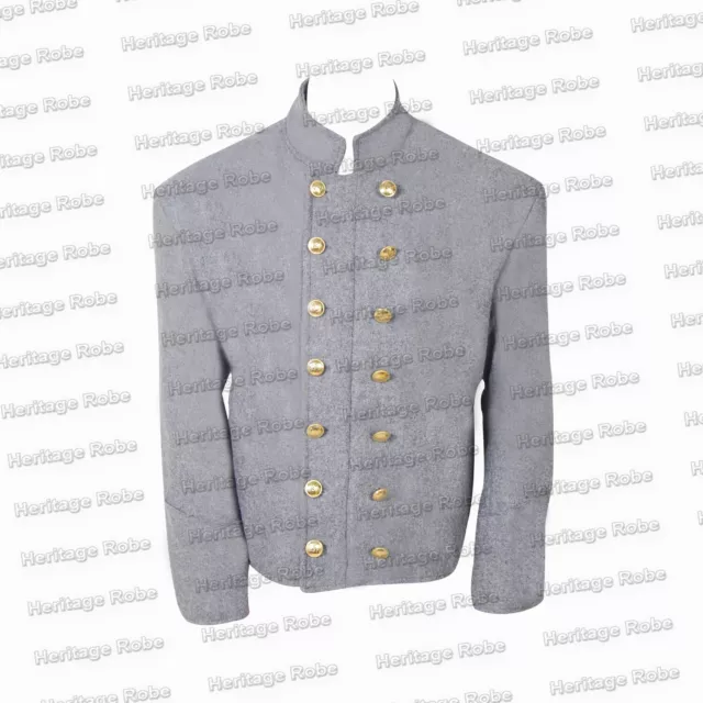 Us Civil War Double Breast Plain Grey Shell Jacket - All sizes
