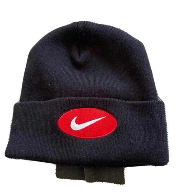 BNWOT BEANIE NIKE Knit Hat Winter Adult RED/BLACK Knitted Unisex WOW ...