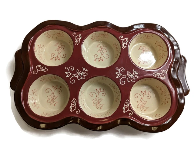 Temptations by Tara Muffin Pan Red Floral Lace 6 Cupcake 12X8 Pan KFI 731258