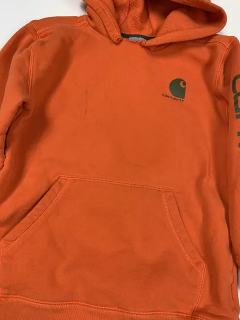 CARHARTT YOUTH JUNGEN Sweatshirt Größe M (10-12) orange Hoodie Pullover ...