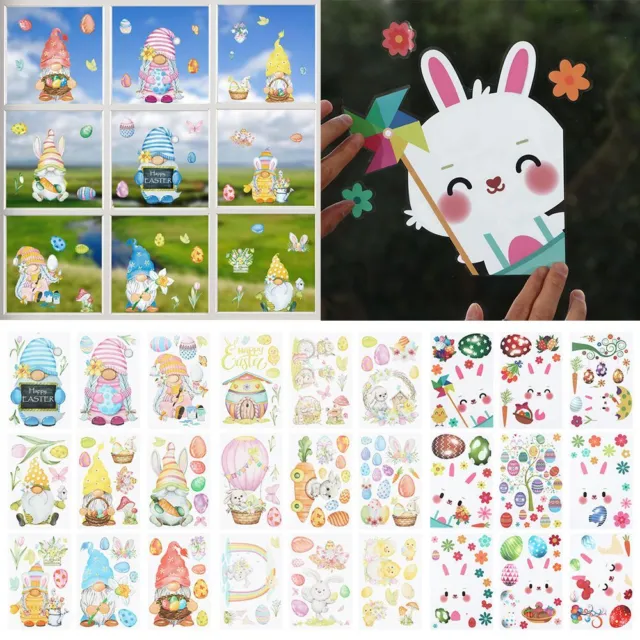 Easter Bunny Eggs Easter Window Sticker Wall Stickers Glass Static Stickers