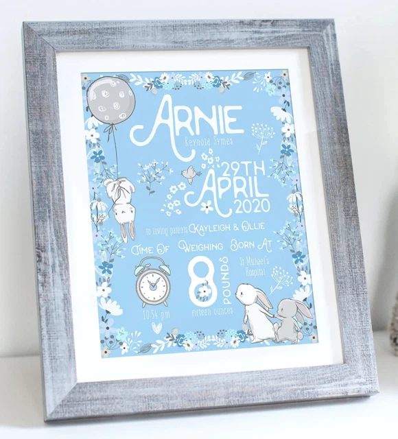 Personalised New Baby Boy Gift, New Baby Gift, New Baby Print, Christening Gift