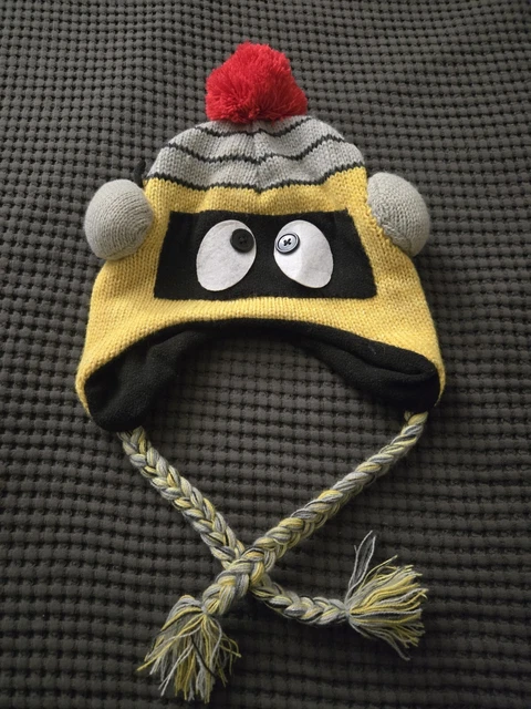 YO GABBA GABBA Plex Robot Yellow Knit Laplander Hat 2008 Nickelodeon £ ...
