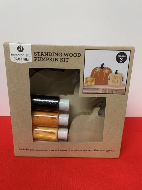 Kit de calabaza de madera de pie Hampton Art - hace 3 calabazas de madera - nuevo/sellado