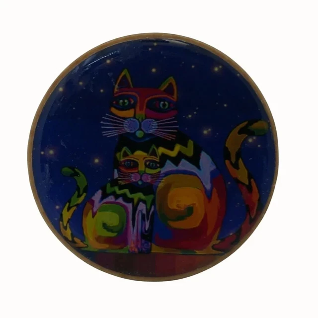 Wooden Wall Hook, Coat Hook, Handcrafted Wall Hanger, Funky Cats, Rainbow