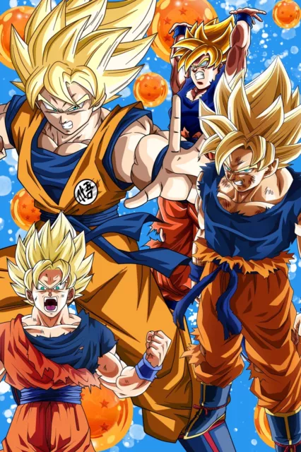 Dragon Ball GT Poster Goku Vegeta Fusion Gogeta SSJ4 18inx12in