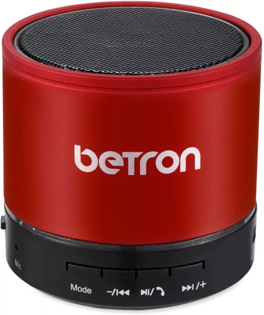 Betron KBS08 Bluetooth Lautsprecher, kabellos, tragbar, mini, rot