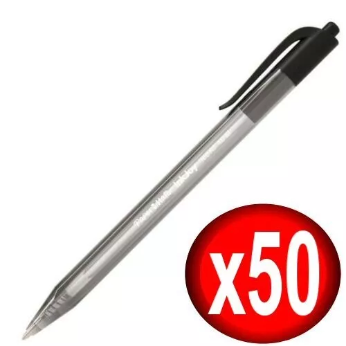 PaperMate Ballpoint Pen Black Inkjoy 100 RT Retractable Medium Tip 1.0mm x50 G4P