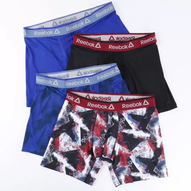 NEW Reebok 5 Pack Mens Quick Dry Sports Trunks Boxer Briefs Underwear S-2XL