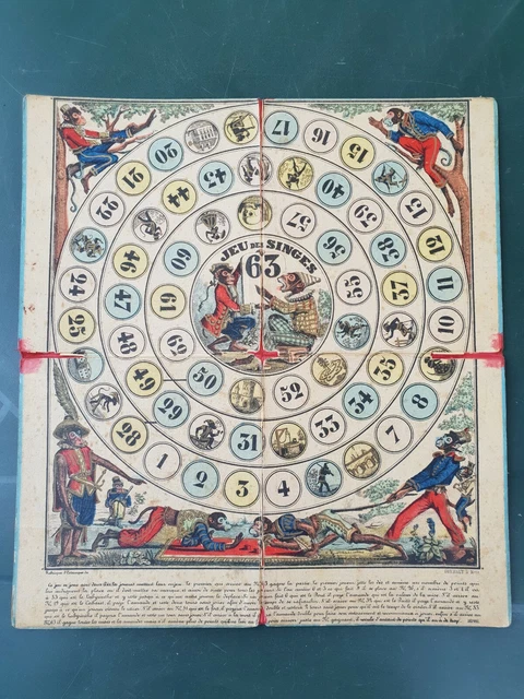 Extrêmement RARE !!! Très ancien JEU DES SINGES d'avant 1890. DELHART à