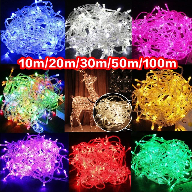 100LED Christmas Tree Fairy String Party Light Outdoor Indoor Xmas Wedding Lamp