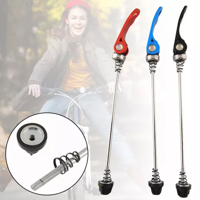 1Pair Bike Bicycle Coloured Front & Rear Axle MTB Wheel Skewers Quick Release