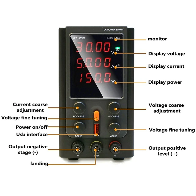 Regolatore DC alimentatore 5V/2A USB regolabile laboratorio alimentazione