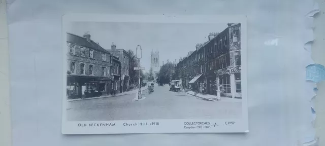 Vintage postcard real photo Old Beckhenham Churchill Hill 1910s c 1918