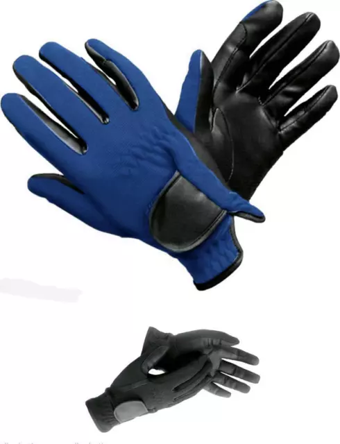 Wunderschöne Handschuhe Softlederimitat schwarz blau Viele Größen Neu